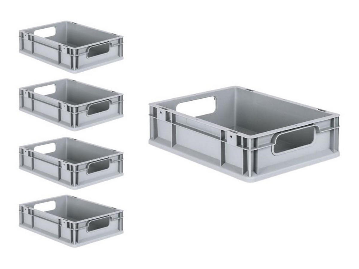 EUROBOX 5x Nextgen Economy Griffe Offen 12x30x40cm 11 Liter - Grau, Kunststoff (30/12/40cm) - PROREGAL