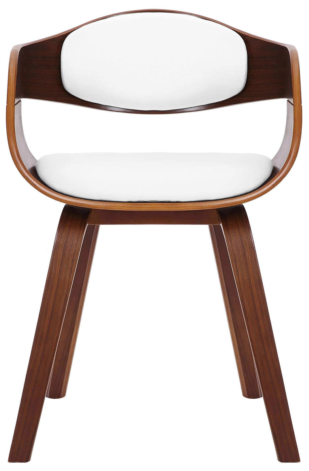 ARMLEHNENSTUHL 2er Set Lederlook Walnuss/Weiß - Walnussfarben/Weiß, Holz/Textil (49/73/46cm) - CLP