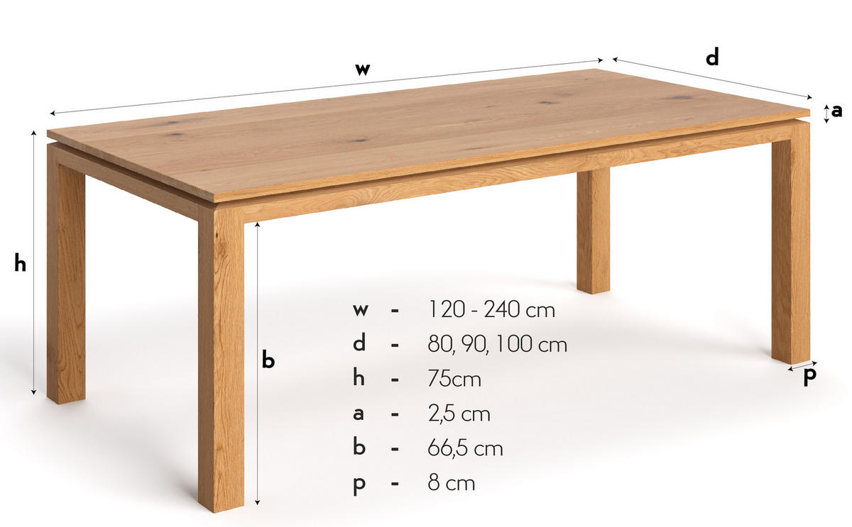 ESSTISCH Verge aus massivem Eichenholz120x100 cm - Eichefarben/Braun, Holz (120/100/75cm) - Danzz