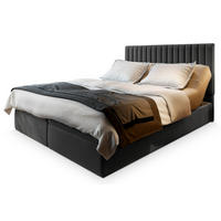 POSTEL BOXSPRING MURLO 160x200 cm, s matrací a úložným prostorem, šedá - šedá, kompozitní dřevo/textil (160/200cm) - MASSENO