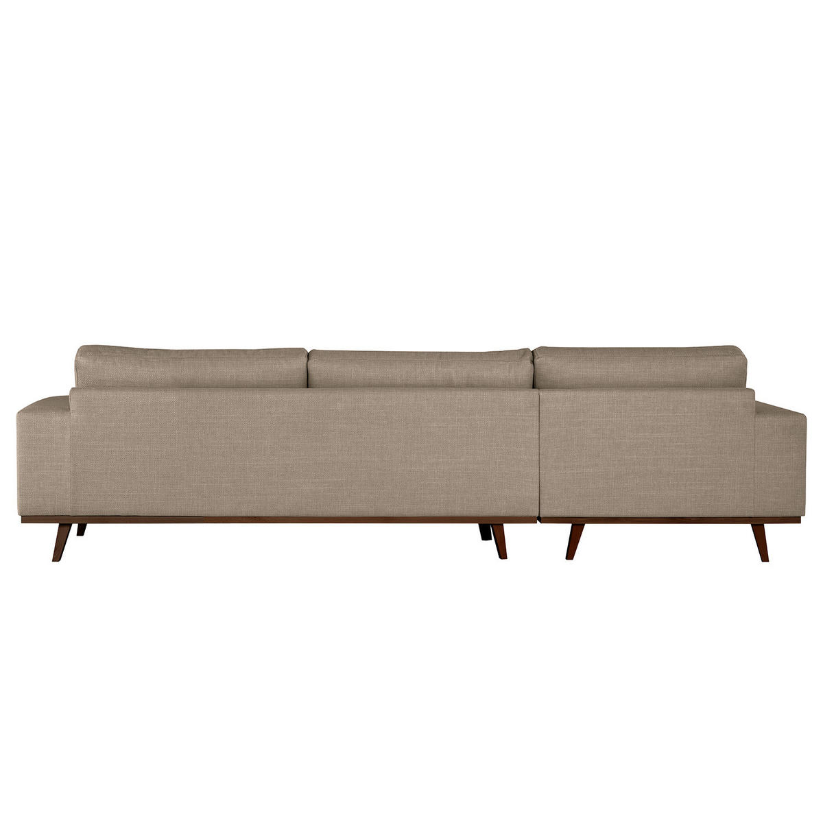 ECKSOFA mit Longchair - Taupe/Buchefarben, Buchenholz/Textil (281/153cm) - home24