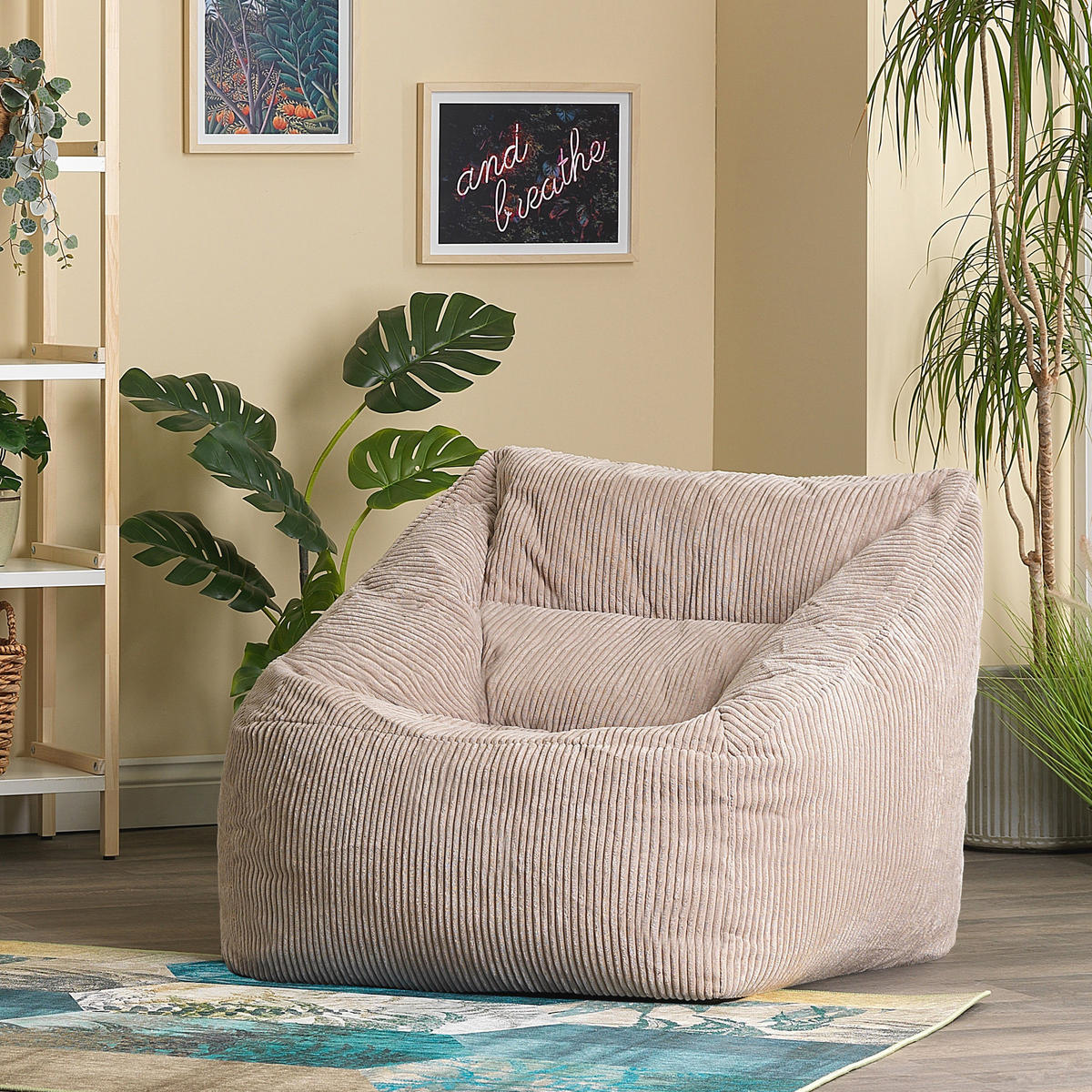 SITZSACK Cord Sessel Natalia - Beige, Textil (100/80/88cm) - icon