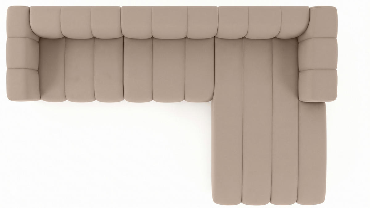 ECKSOFA L-Form GRAND 318 cm, Stoff Salvador, Beige, Rechts - Beige, Holz (318/179cm) - Kaiser Möbel