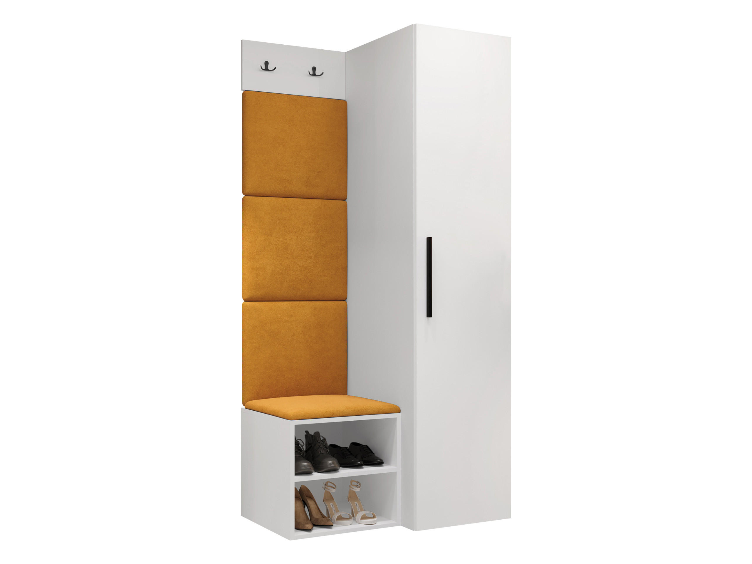 GARDEROBEN-SET Medi III - Schwarz/Orange, Holzwerkstoff/Kunststoff (40/191/50cm) - MIRJAN24