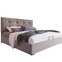 BETT mit Bettkasten 140x200 cm Samt Light Grey - Hellgrau, Metall (140/200cm) - Meubliv