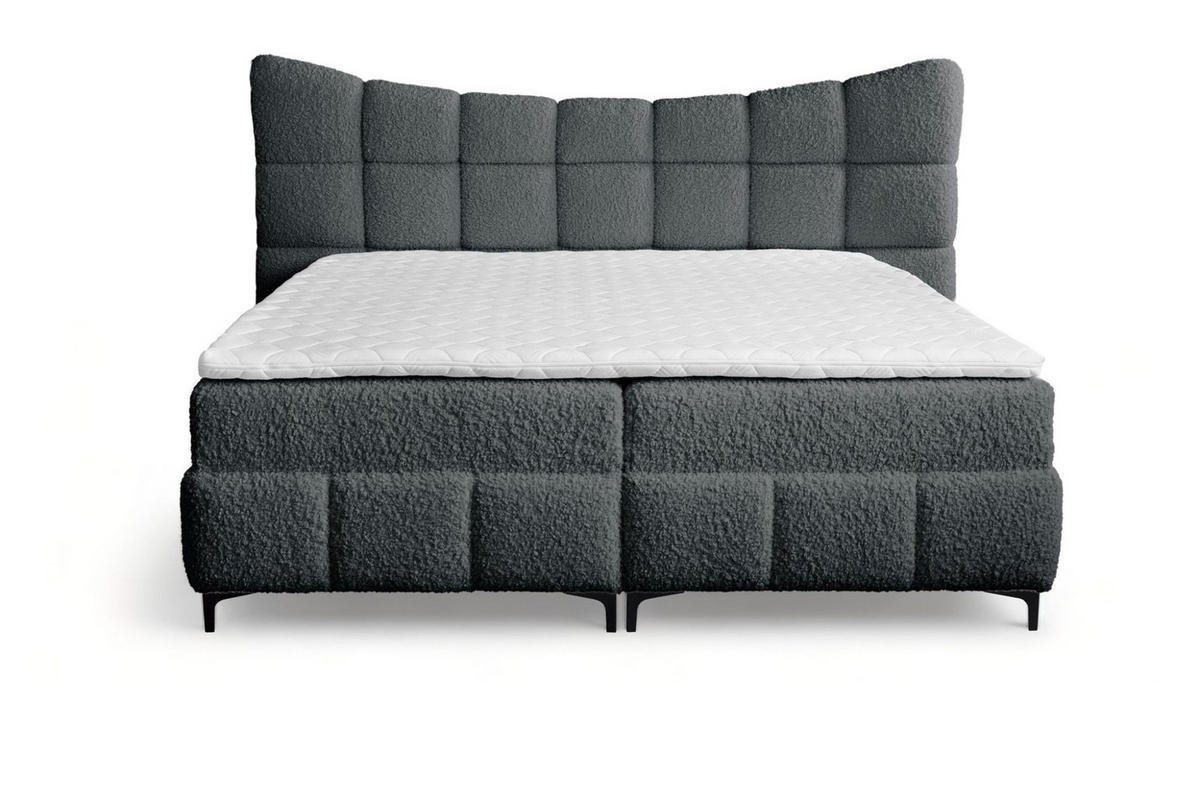 BOXBETT Nova In Rolf - Dunkelgrau, Holzwerkstoff/Textil (180/200cm) - Fun Möbel