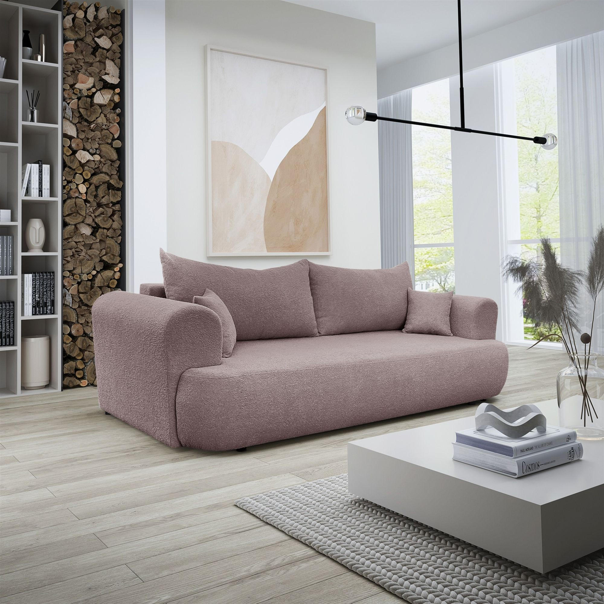 SCHLAFSOFA Anike Stoff Now Or Never - Altrosa, Holzwerkstoff/Textil (240/78/110cm) - Fun Möbel