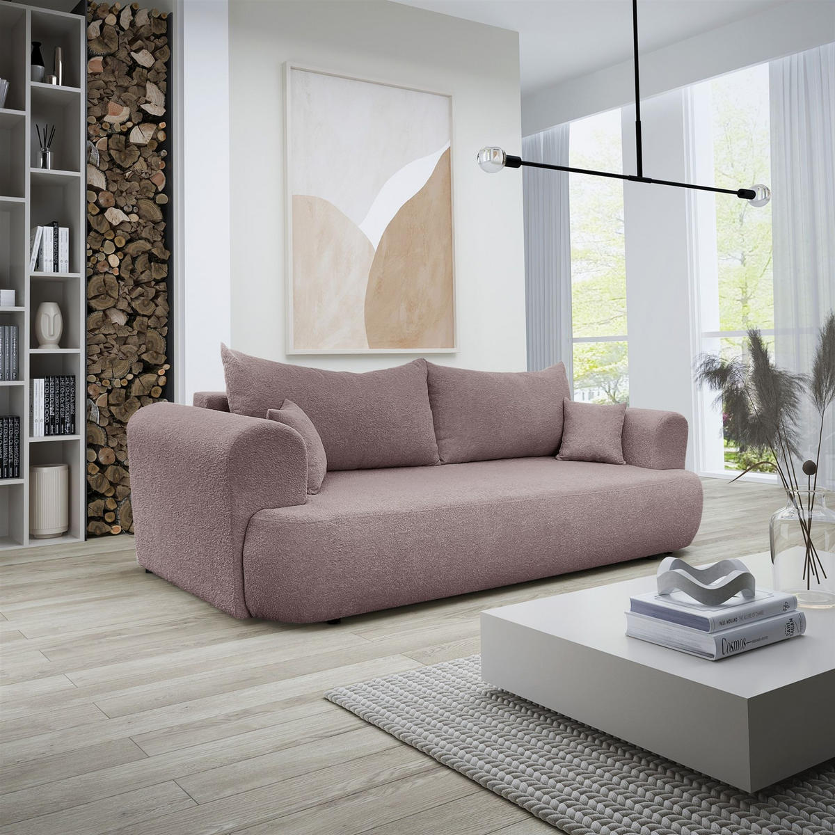 SCHLAFSOFA Anike Stoff Now Or Never - Altrosa, Holzwerkstoff/Textil (240/78/110cm) - Fun Möbel