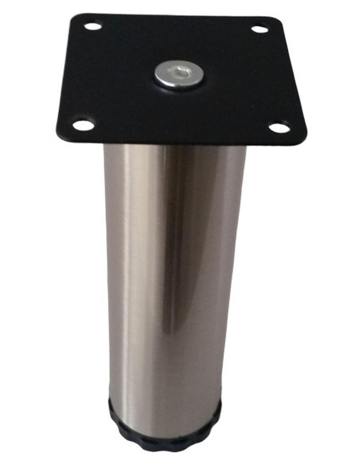MÖBELFUSS 150mm höhenverstellbar +25mm Möbelbein Ø 42mm Stützfuss Edelstahloptik - Edelstahlfarben, Metall (4.2/15/17.5cm) - Livingpoint24