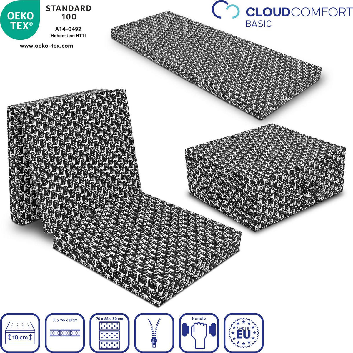 KOMFORTSCHAUMMATRATZE Basic 70x195 cm - Weiß, Textil (70/195cm) - CloudComfort