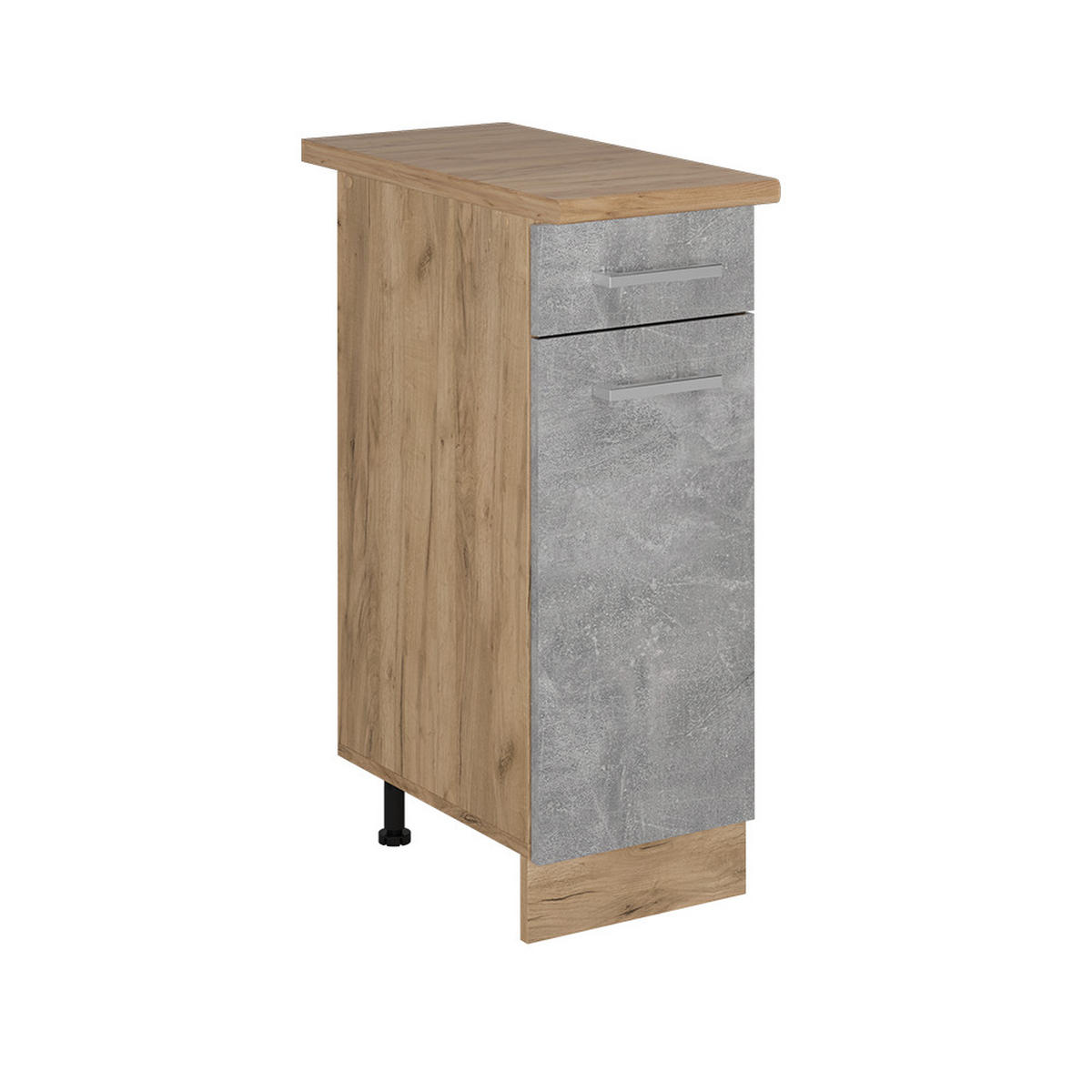 KÜCHENUNTERSCHRANK R-Line Beton 30 cm , AP Eiche - Honigeiche/Schieferfarben, Holzwerkstoff (30/81.6/60cm) - Vicco