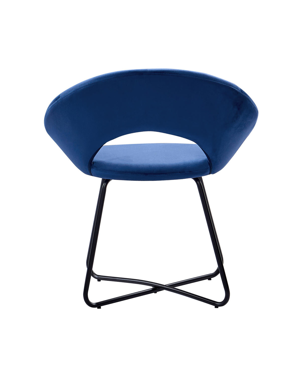 SCHALENSTUHL LENNY - Blau/Schwarz, Textil/Metall (64/77/46cm) - SAM