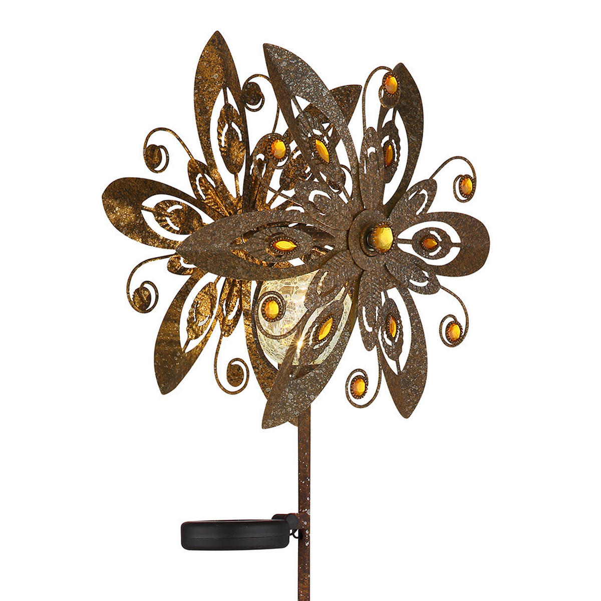 LED AUSSENLEUCHTE Metall Rostbraun - Braun, Glas (32/17.5/124cm) - Globo Lighting