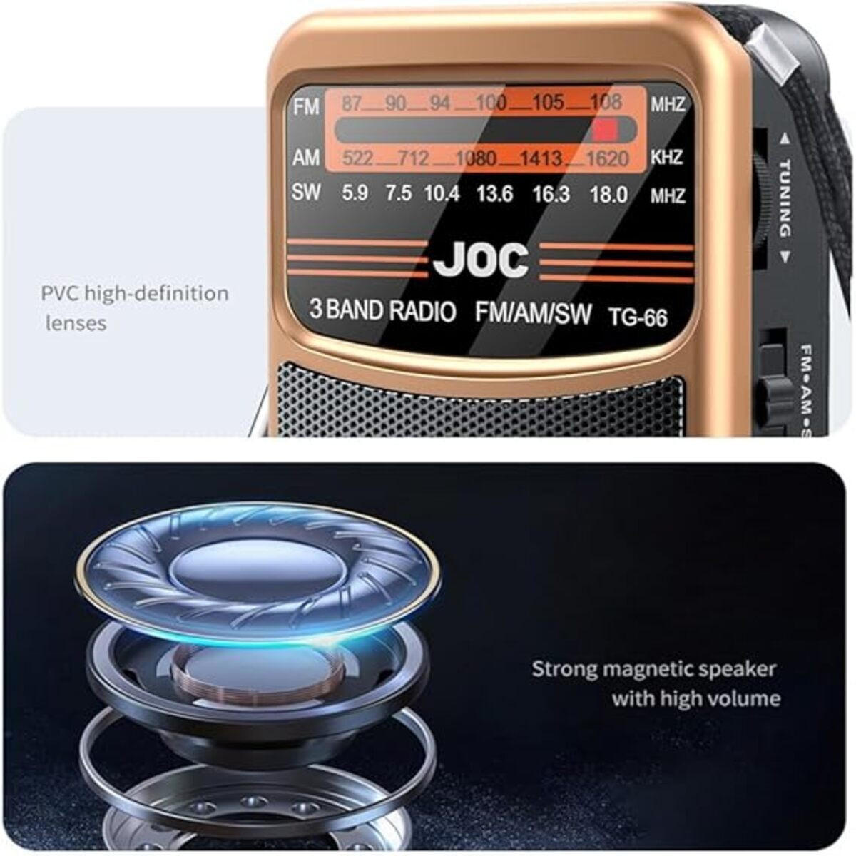 RADIO 7/3.4/12.9 cm - Schwarz, Kunststoff (7/3.4/12.9cm) - Authentics