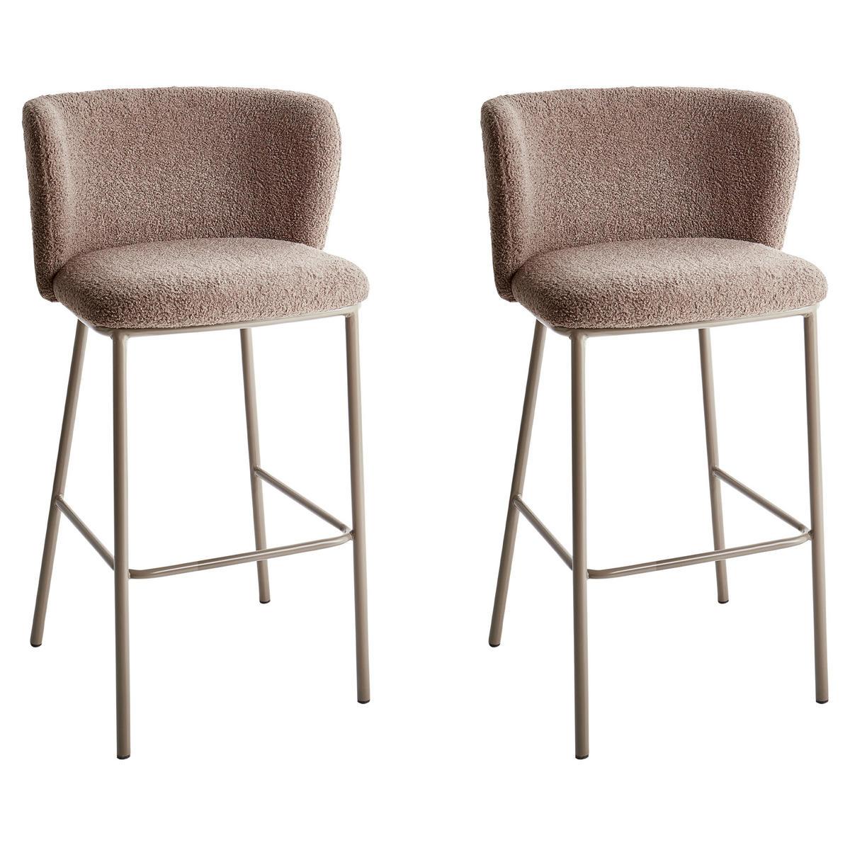 BARSTÜHLE 2er-Set Braun Mina II - Braun, Textil (52/98/46cm) - Beliani