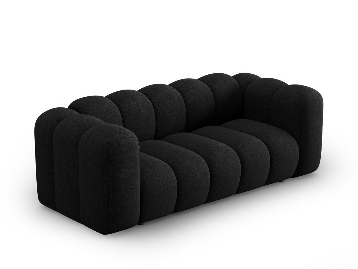 SOFA Lupine aus Chenille-Stoff schwarz 2 Sitzplätze - Schwarz, Textil (95/70/200cm) - Micadoni