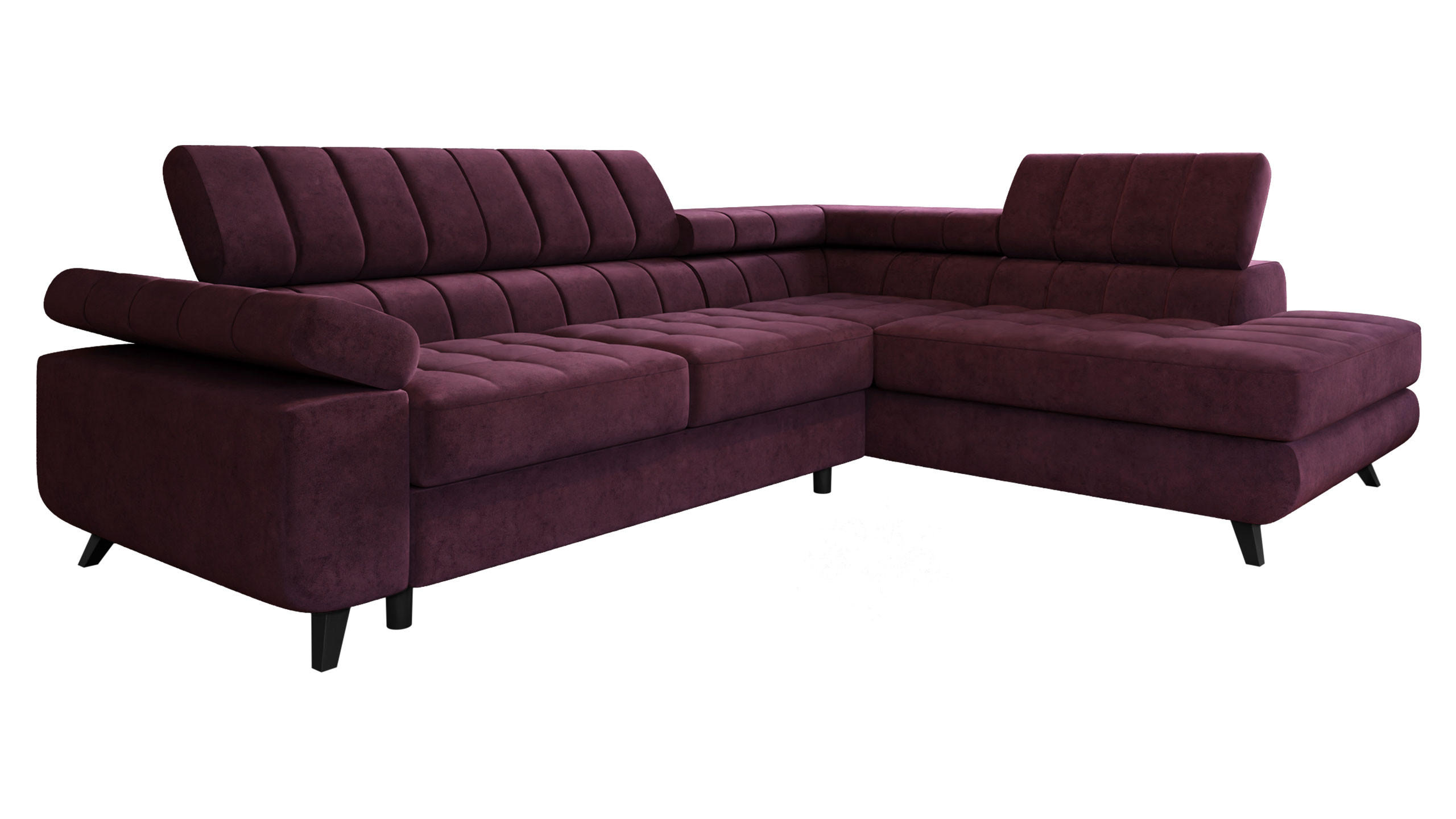 ECKSOFA Nord Premium, Seite: Rechts - Anthrazit/Violett, Holz/Textil (264/203cm) - MIRJAN24