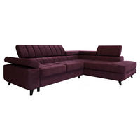 ECKSOFA Nord Premium, Seite: Rechts - Anthrazit/Violett, Holz/Textil (264/203cm) - MIRJAN24