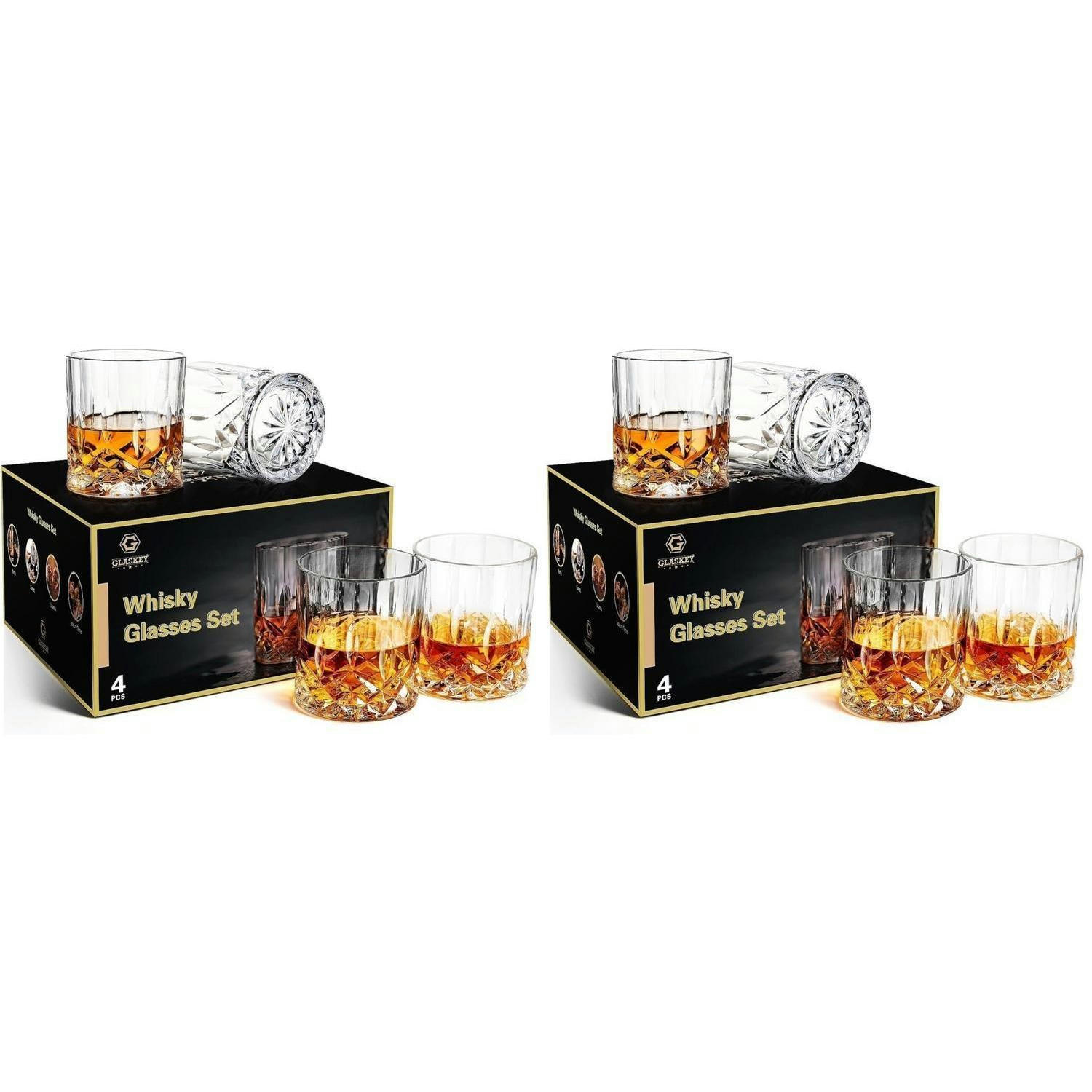 WHISKYGLÄSER 4er Set 320 ml bleifrei Kristall - Transparent, Glas (0.32L)