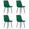 ESSZIMMERSTUHL 4-er Set TURIN dunkelgrüner Sitz - Dunkelgrün, Textil (44.5/88.5/53cm) - Valora