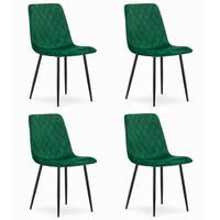 ESSZIMMERSTUHL 4-er Set TURIN dunkelgrüner Sitz - Dunkelgrün, Textil (44.5/88.5/53cm) - Valora