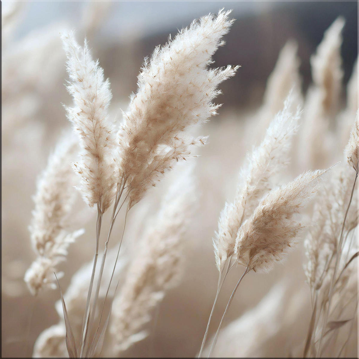 GLASBILD 30×30 cm Pampasgras beige - Beige, Glas (30/30cm) - artissimo