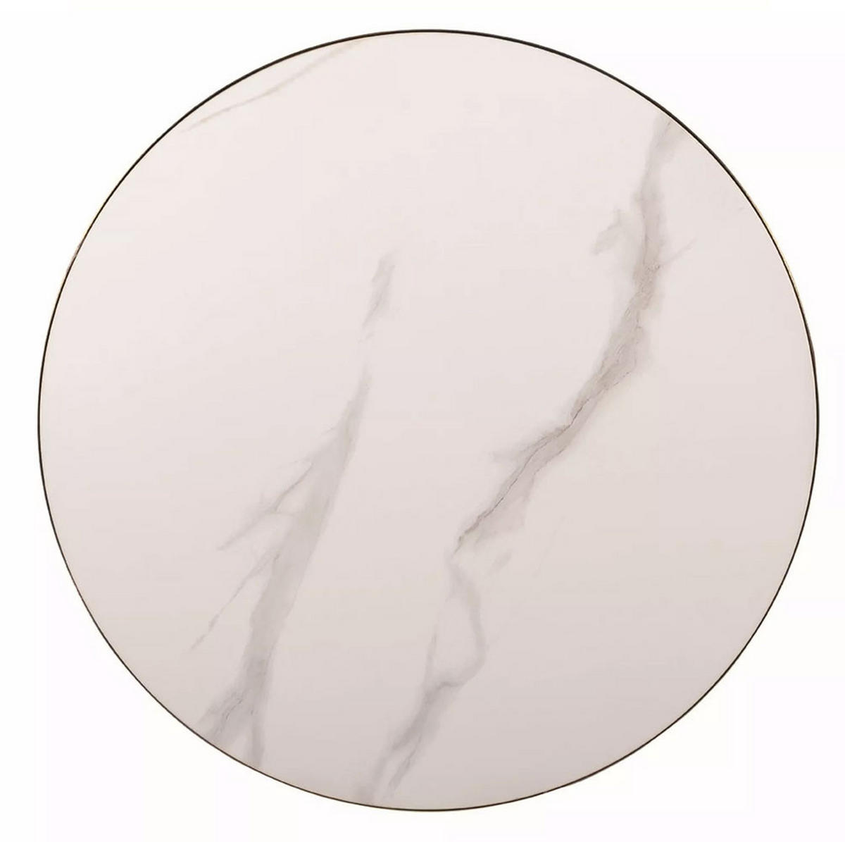 COUCHTISCH Virgo weiß Marmor / schwarz matt / gold 50 / 50 /57cm - Schwarz/Weiß, Holz/Keramik (50/50/57cm) - Feldmann-Wohnen