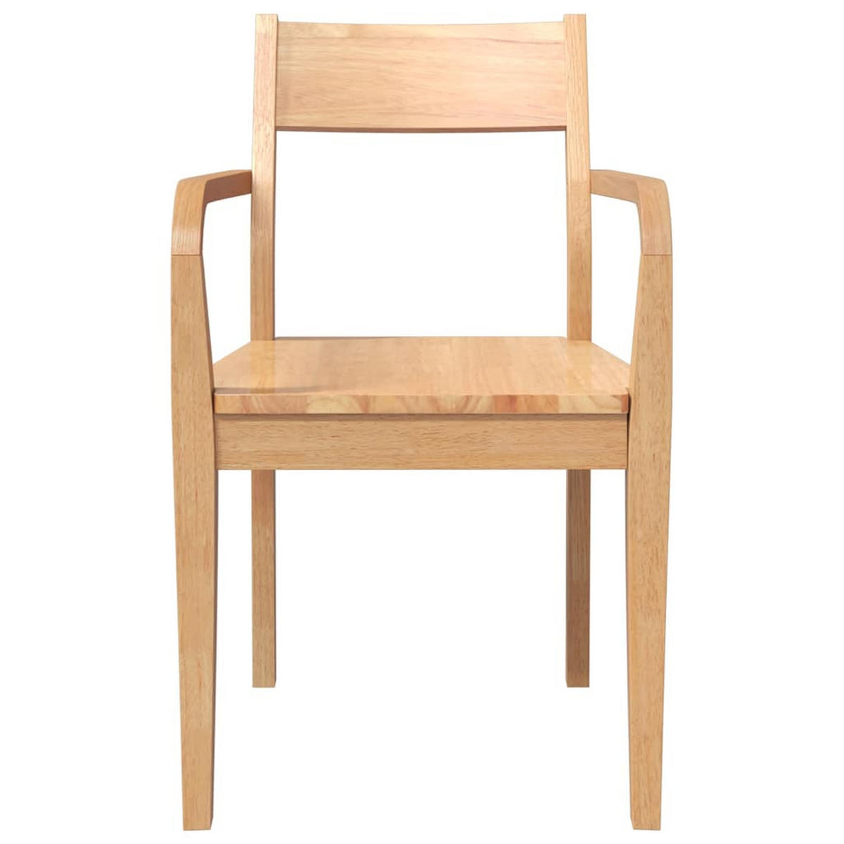 ESSZIMMERSTÜHLE 2Er Set Natur Massivholz Gummibaum - Braun, Holz (57/80.5/51cm) - vidaXL