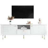 TV-SCHRANK mit 2 Türen und Schublade 170 cm MDF Weiß - Weiß, Holzwerkstoff (36/54/170cm) - Beauniv