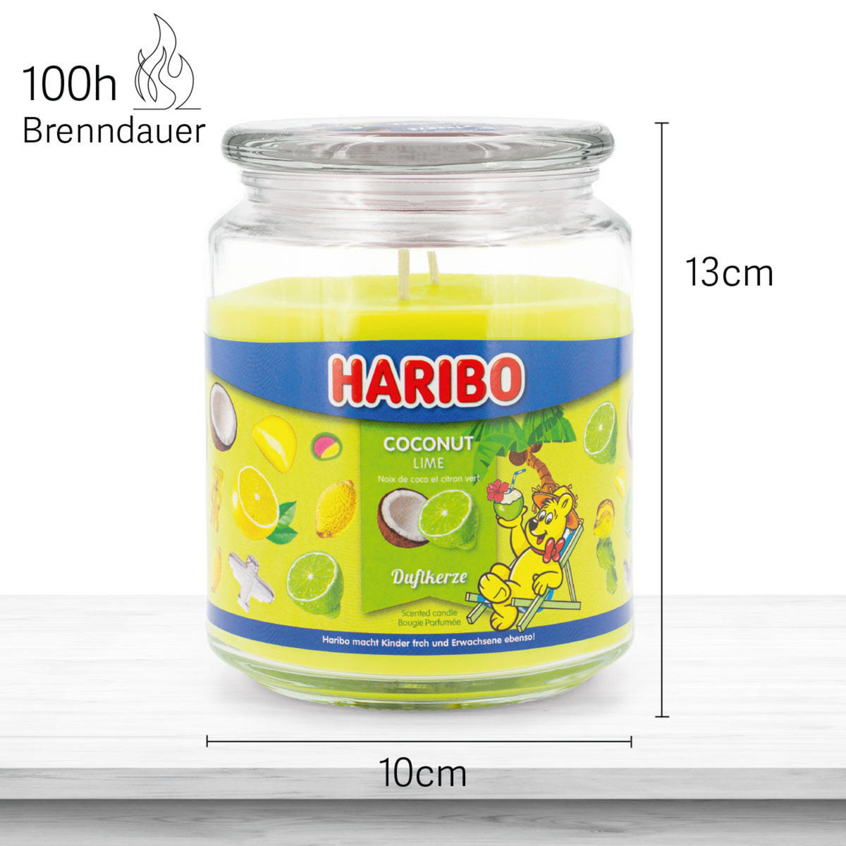 DUFTKERZE Haribo - Gelb, Naturmaterialien/Glas (13cm)