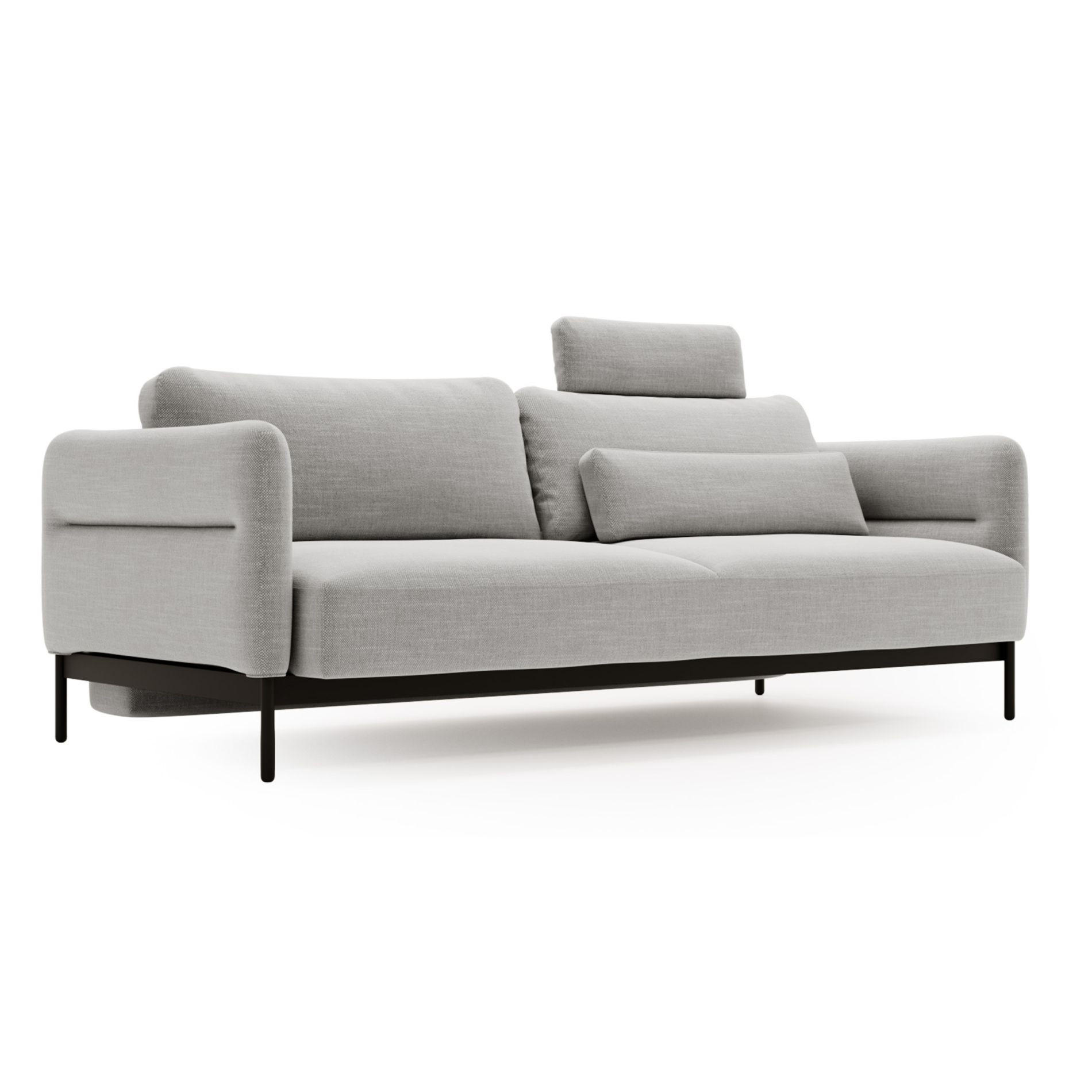 3-SITZER-SOFA Solianero Hellgrau 223 cm - Hellgrau/Schwarz, Textil/Metall (223/95/96cm) - Selsey
