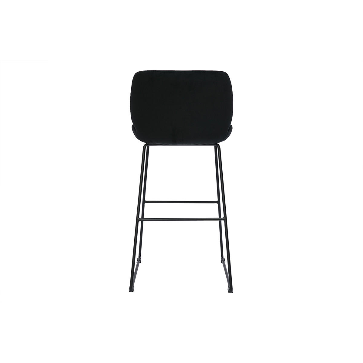 BARHOCKER Samt Schwarz Metall 65 cm 2er-Set KAOLY - Schwarz, Textil (49.5/89/42.5cm) - Miliboo