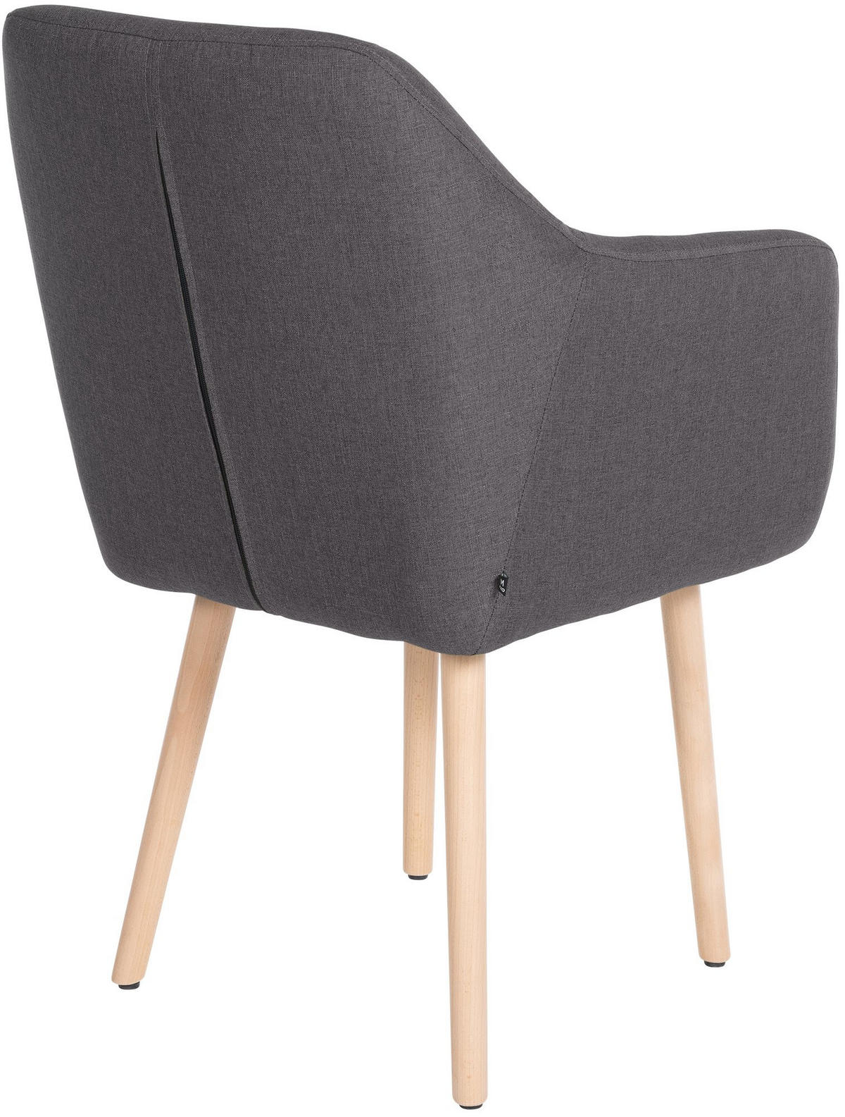 ARMLEHNENSTUHL Stoff dunkelgrau - Eukalyptusholzfarben/Dunkelgrau, Holz/Textil (61/88/57.5cm) - CLP