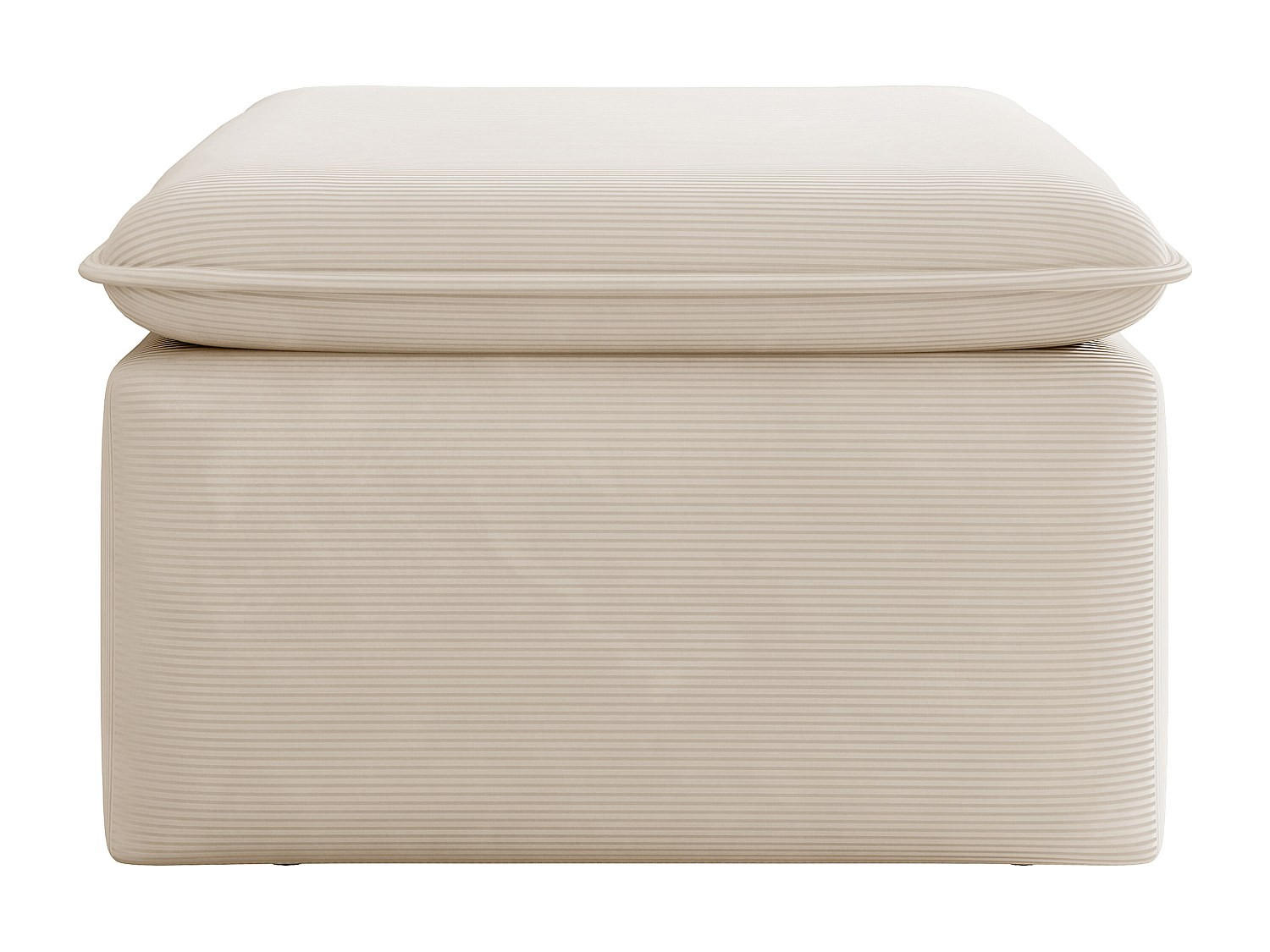 SITZHOCKER - 1 Person - Stoff, Samt - Beige - TEODORA - Beige, Textil (70/43/70cm) - Vente-Unique