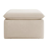 SITZHOCKER - 1 Person - Stoff, Samt - Beige - TEODORA - Beige, Textil (70/43/70cm) - Vente-Unique