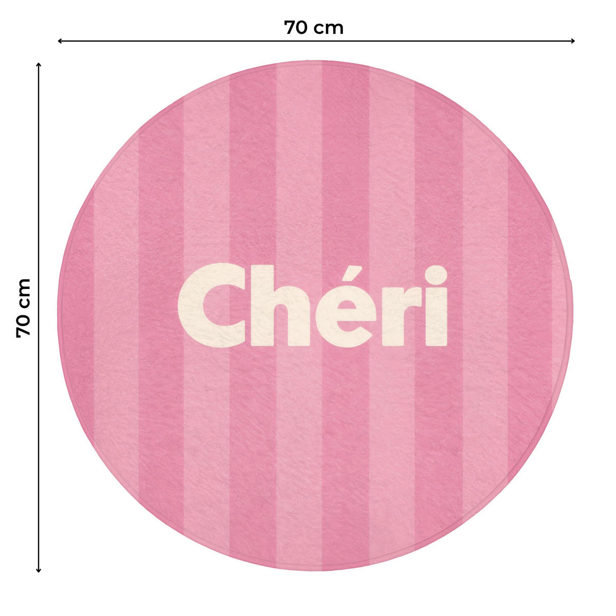 WC PŘEDLOŽKA Pruhované - růžové - Chéri 70x70 cm - růžová, textil/plast (70/1cm) - OnlyWow