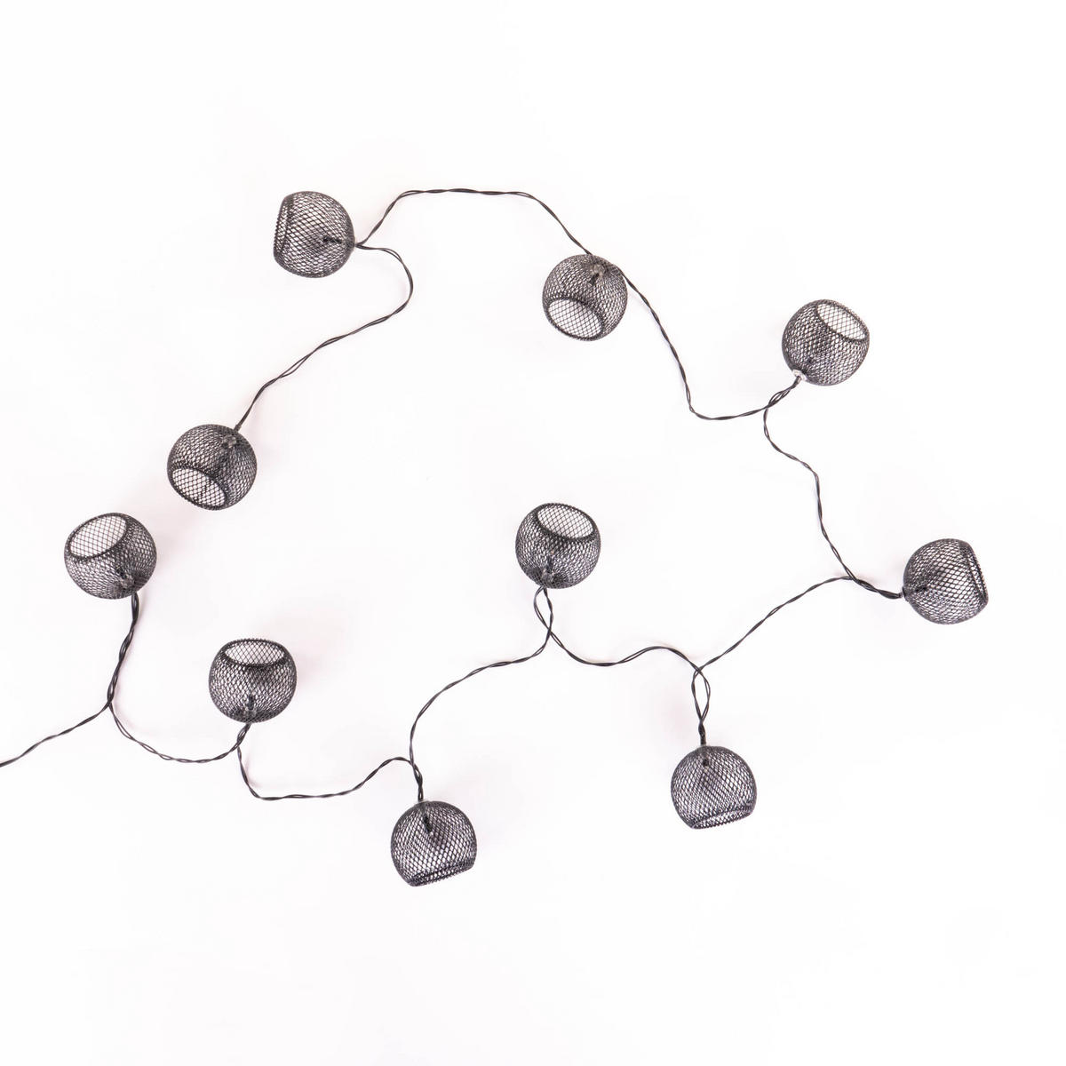 LICHTERKETTE Industry 10 2,30 m - Schwarz, Metall (230cm) - Giftdecor