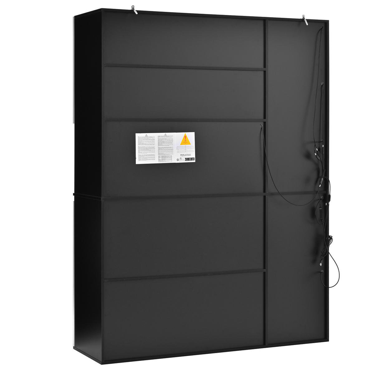 HOCHSCHRANK Vitrine LED Glaselemente Schwarz Weiß MDF - Multicolor, Holzwerkstoff (120/160/40cm) - FLIEKS