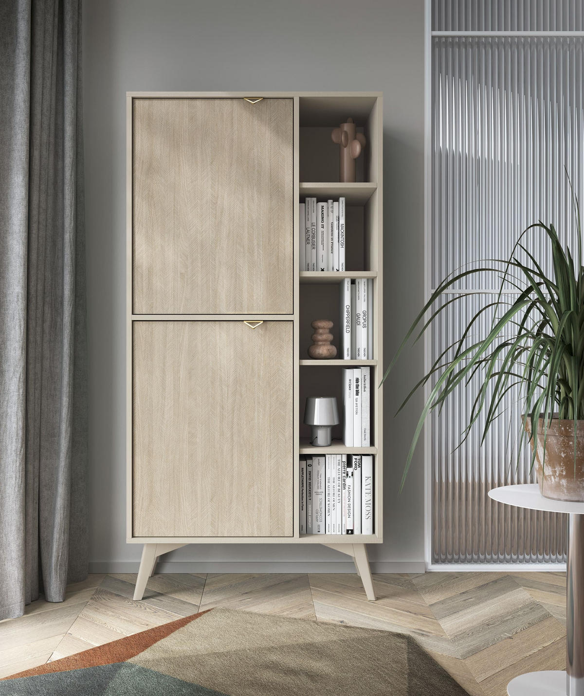 STANDREGAL - Abeto Beige Regal R80 - Eichefarben/Beige, Holz (80/160/38cm) - Möblo
