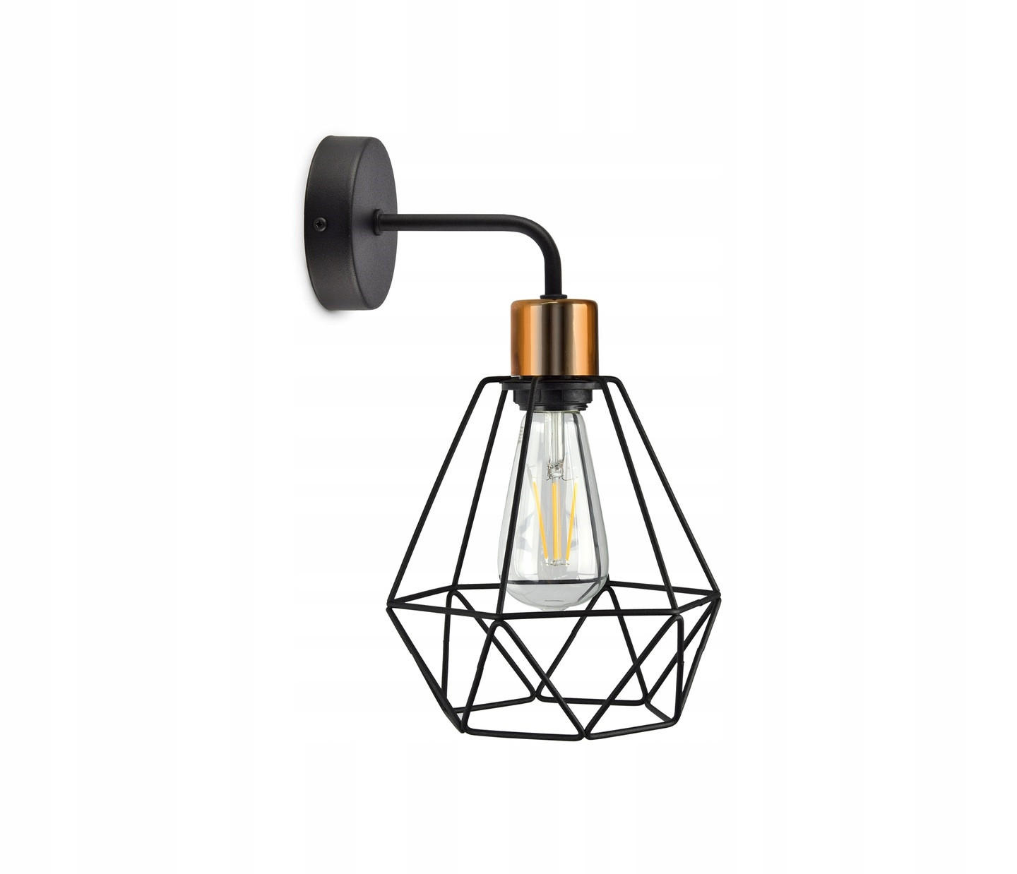 WANDLEUCHTE EDISON II - Goldfarben/Schwarz, Metall (22/35/20cm) - kiki design