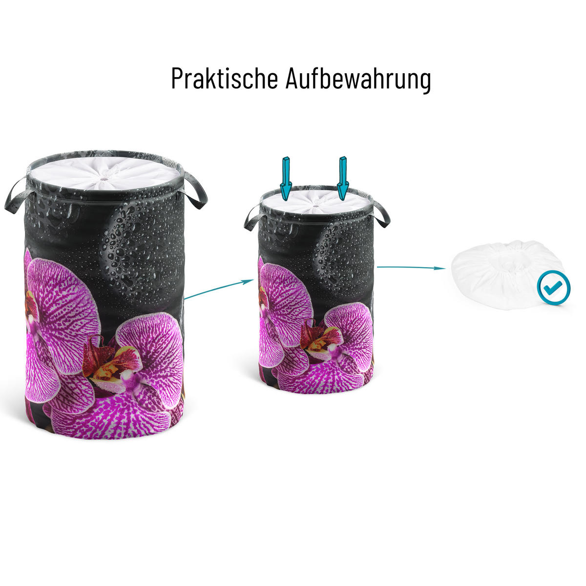 WÄSCHEKORB Madeira - Schwarz, Textil (37/55/55cm) - Sanilo