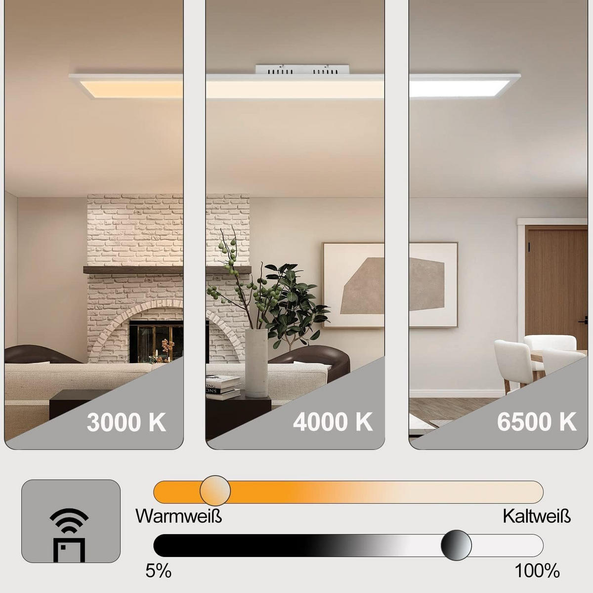 LED-DECKENLEUCHTE Oswald 120/15/1 cm - Weiß, Metall (120/15/1cm) - Nettlife
