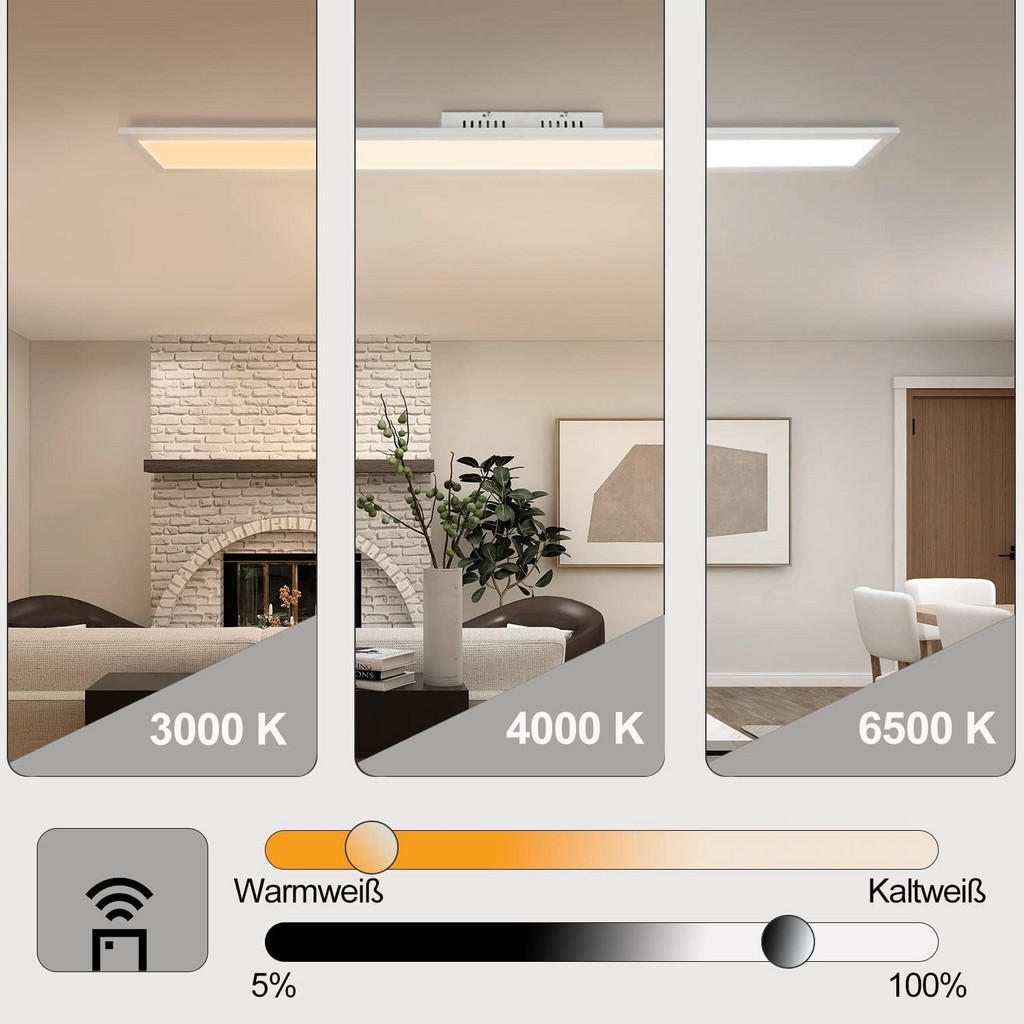 Thumbnail - Nettlife Led-Deckenleuchte, Weiß, Metall, 15x1x120 cm, Lampen & Leuchten, LED Beleuchtung, LED-Deckenleuchten