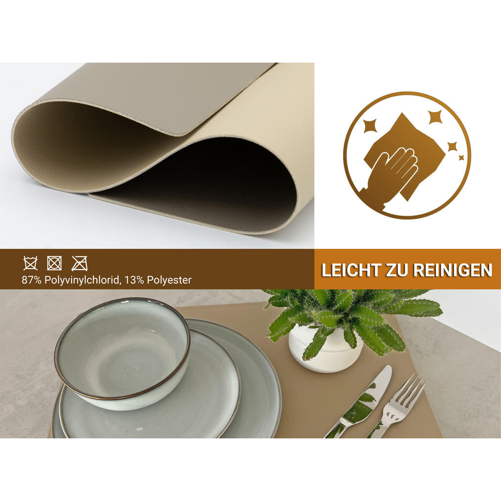 Thumbnail - Zollner Tischset,, Taupe, Textil, 30x1x42 cm, Oeko-Tex® Standard 100, Wohntextilien, Tischwäsche, Tischsets