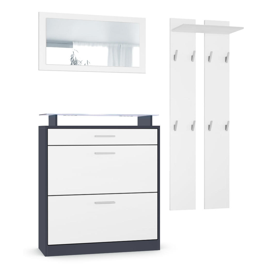 GARDEROBE Loret Front in Weiß matt - Weiß, Holzwerkstoff (180/200/23cm) - Vladon
