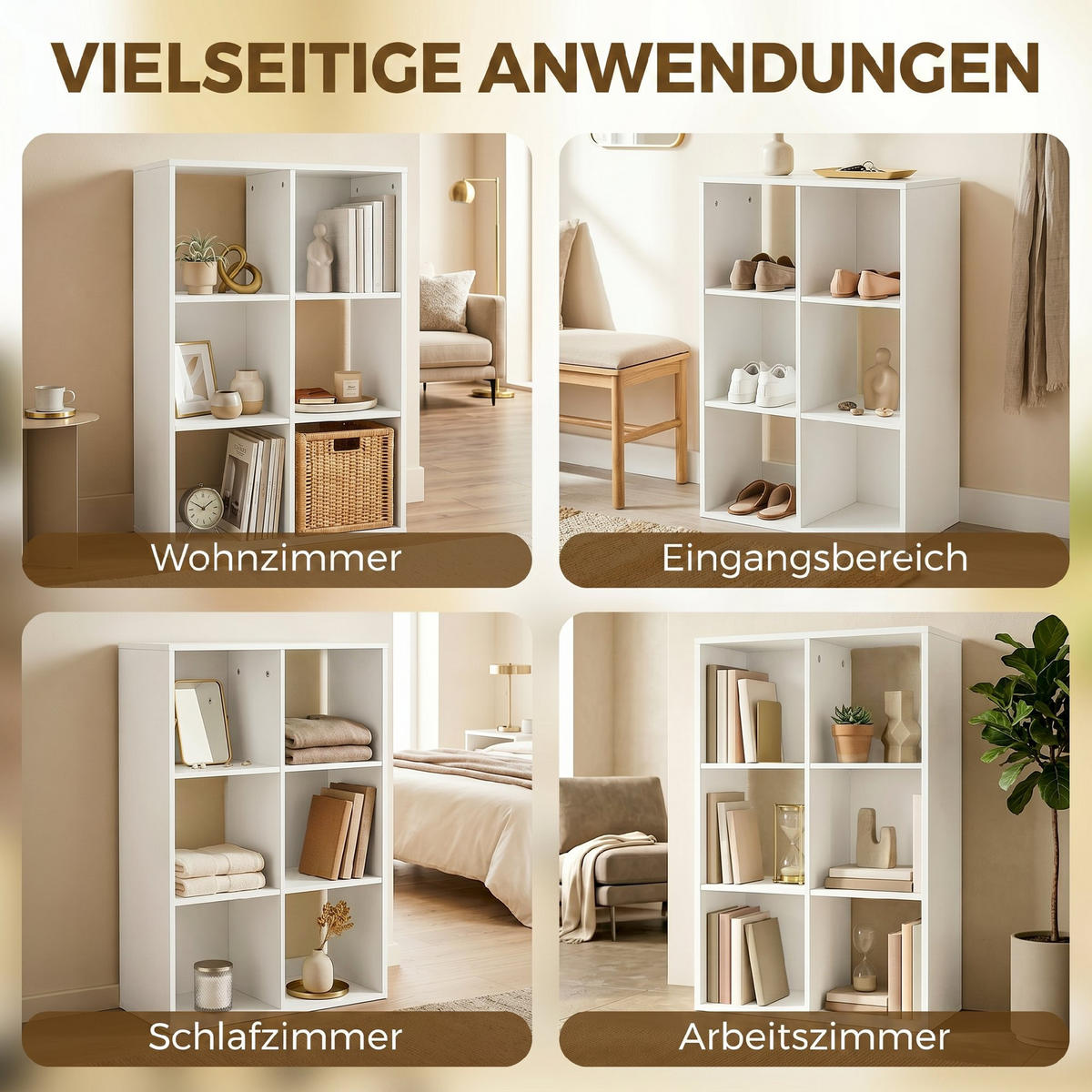 BÜCHERREGAL Spanplatte Weiß - Weiß, Holzwerkstoff (29.5/91.5/61.5cm) - HOMCOM