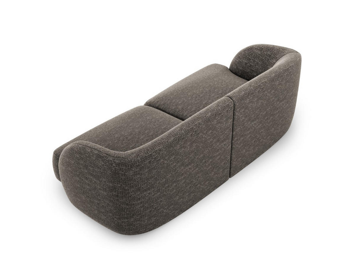 SOFA Miley aus Chenille-Stoff grau 2 Sitzplätze - Grau, Textil (90/70/180cm) - Micadoni
