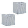 2XAUFBEWAHRUNGSKORB - Grau, Kunststoff/Metall (32/31/30cm) - Relaxdays