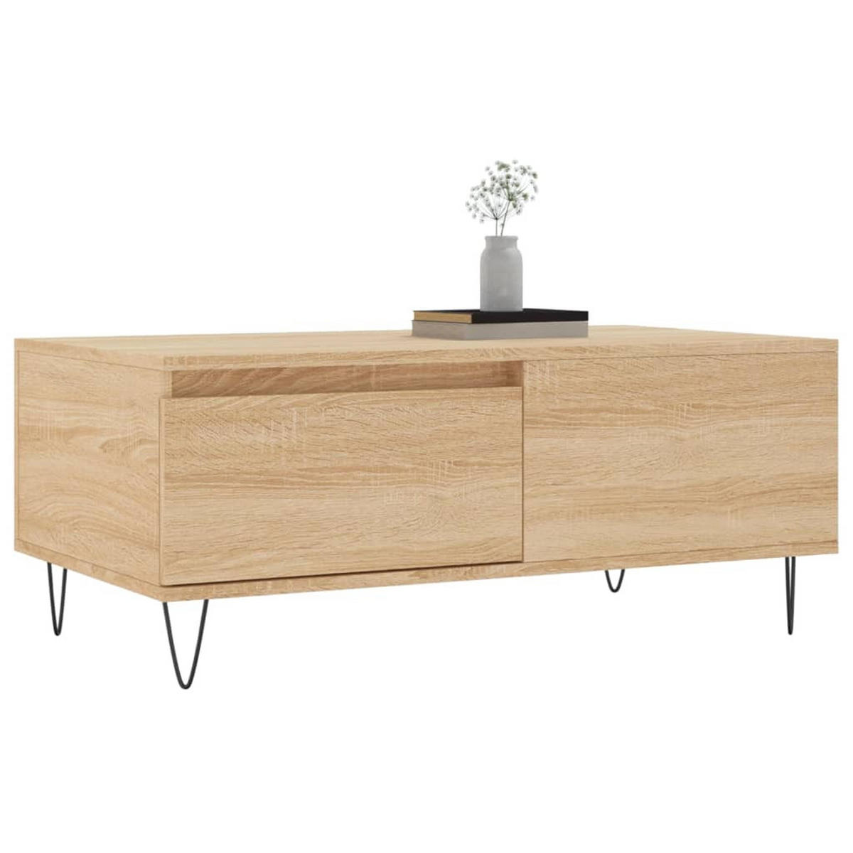 COUCHTISCH Sonoma-Eiche 90x50x36,5 cm Holzwerkstoff - Braun, Holzwerkstoff (50/90/36.5cm) - furnicato