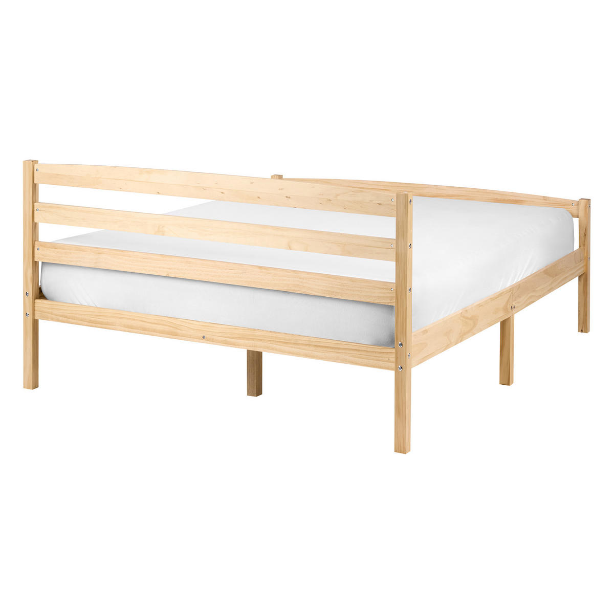 POSTEL s roštem 140/200 cm Borovicové dřevo Světle hnědá Echallon - hnědá/světle hnědá, dřevo (140/200cm) - Beliani